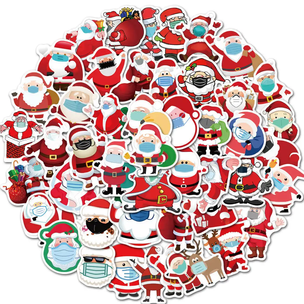 10/30/50pcs Christmas Santa Claus Mask graffiti stickers DIY  For Suitcase Skateboard Laptop Luggage Phone Styling Pegatina