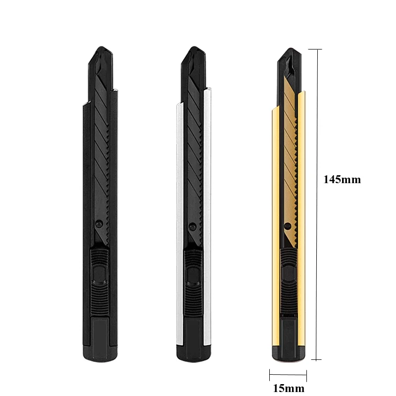Fizz-Couteau utilitaire d'art en alliage d'aluminium, conception Snap-Off autobloquante, mini coupe-boîte, papeterie multifonctionnelle, 30 °