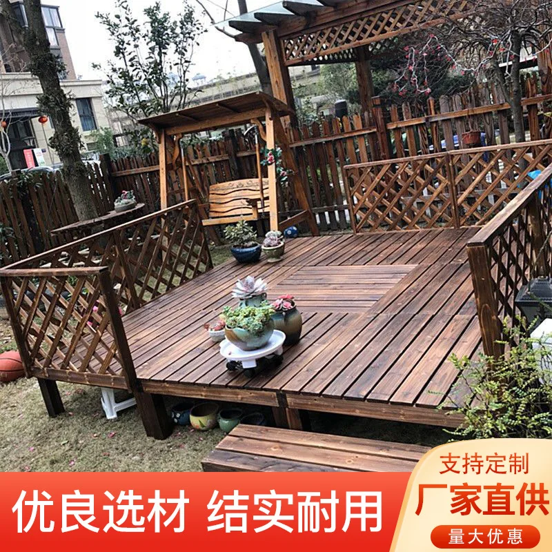 Customized floor Outdoor anti-corrosion wood ecological floor Balcony courtyard renovation courtyard Wood-plastic floor