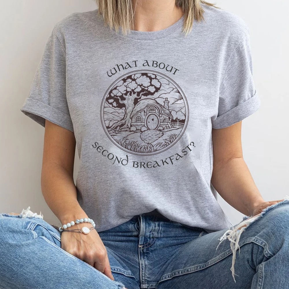 Love Reading T-Shirt Vintage Teacher Fandom T Shirts Second Breakfast Ringer Clothes Iterature Book Lover Short Sleeves Tops