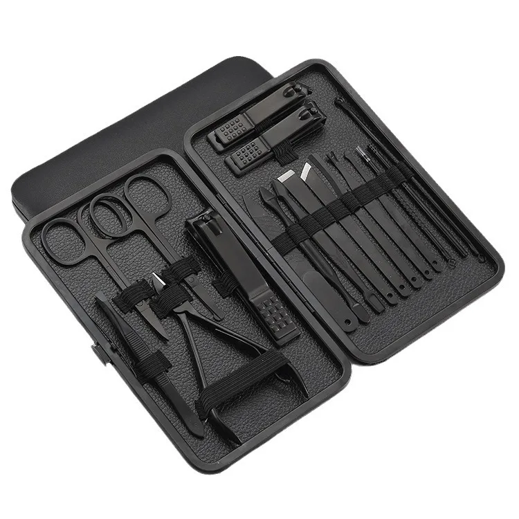 Ensemble de coupe-ongles professionnel en acier inoxydable, kit de coupe-ongles, outil de pédicure et de manucure, 7-18 pièces