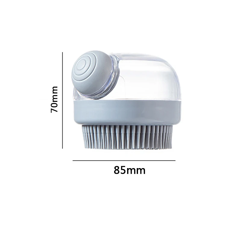 1pc Pet Bath Brush Soft Silicone With Shampoo Dispenser Gentle Massage For Grooming And Cleaning Fur And Hair