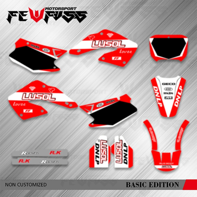 

Fewfuss For Honda CR125 CR250 2000 2001 Full Set Motorcycle Background Decal Stickers Kits Number Name Custom