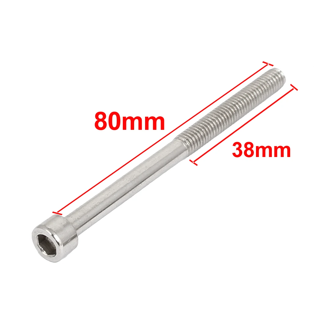5/10Pcs 304 Stainless Steel Hex Key Socket Head Cap Screws Bolts Hexagon Socket Head Screw Bolts 6-38mm Long Thread M6 M8 Silver