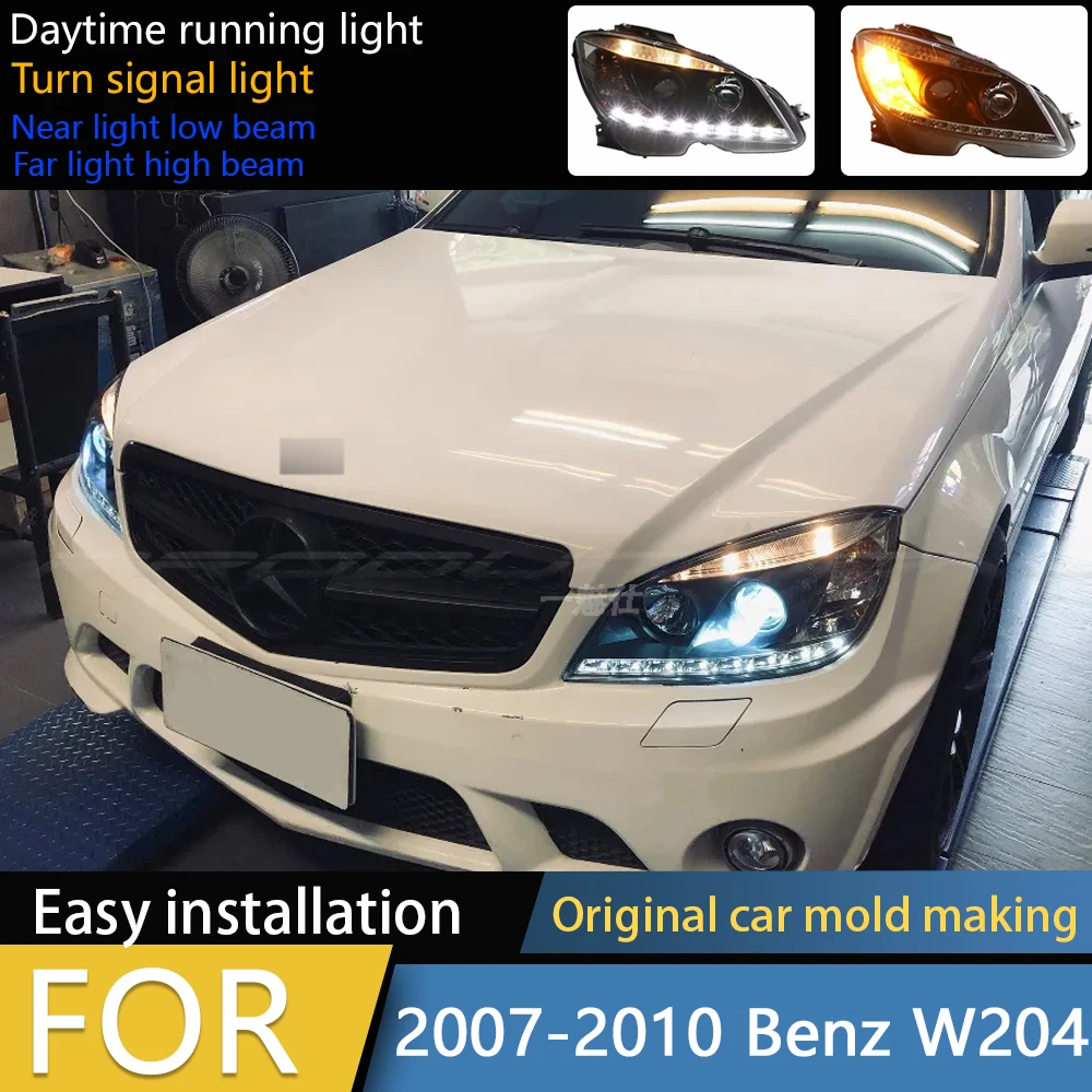 

Car modified led front lamp headlight Assembly for 07-10 Mercedes-Benz W204 C180 C20 DRL daytime running light turn signal