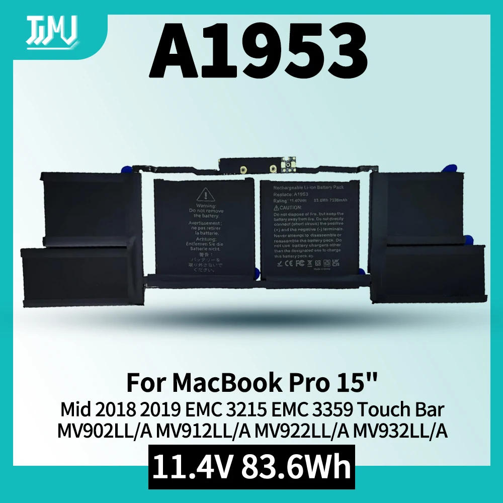 

A1953 A1990 Ноутбук замена батареи для MacBook Pro 15 "середина 2018 2019 EMC 3215 EMC 3359 Сенсорная панель MV902LL / A MV912LL / A MV922LL / A MV932LL / A MV942LL / A MV952 LL / A MV962 LL / A