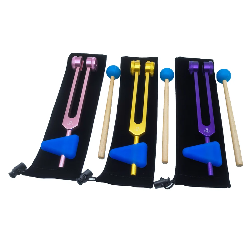 

ABYL 136.1 OM136.1 Aluminum Alloy Tuning Fork with Hammers for Healing Chakra, Sound Therapy, Reliever Stress,Purple