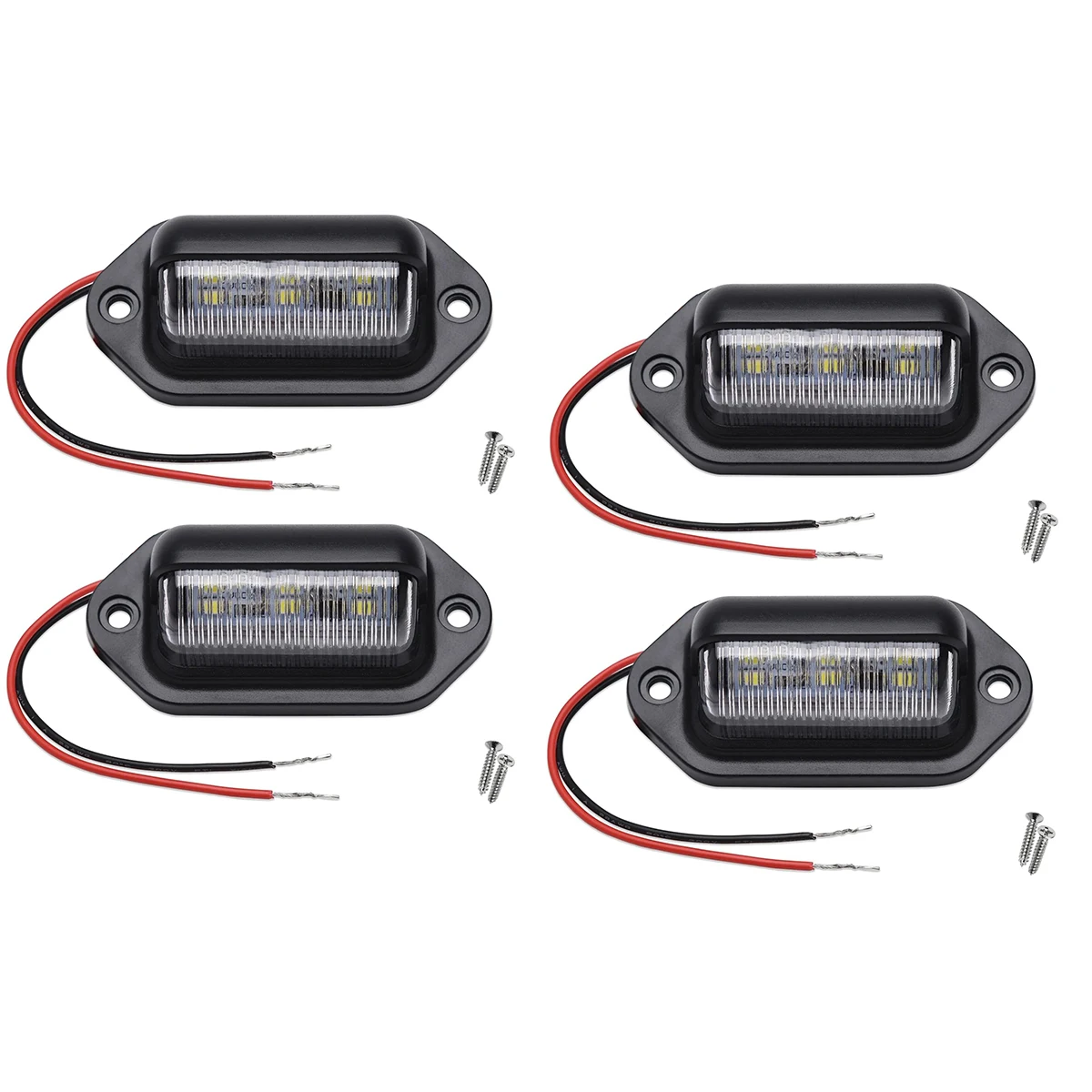 6 LED auto kentekenverlichting kentekenverlichting, heldere taglamp voor vrachtwagen, SUV RV trailer bestelwagen 12V witte buitenkant LED licentie P