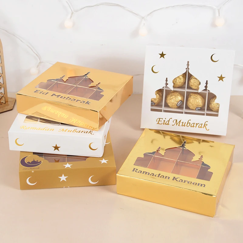 Eid Mubarak Chocolate Box Ramadan Kareem Favors Gift Candy Packing Box Islami Muslim Event Party Supplies Eid Al-Fitr Decoration