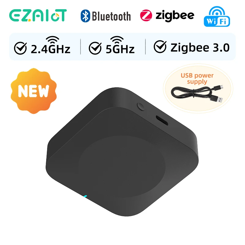 

Многорежимный шлюз Tuya, двухдиапазонный Wi-Fi 2.4G/5G, Zigbee, BLE, Sigmesh, беспроводной контроллер, автоматический ретранслятор для умного дома, совместимый с Alexa