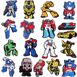 Juego de dijes de dibujos animados de Transformers para zapatos, accesorios de zapatos Kawaii para decoración divertida, sandalias Unisex, regalos para niños, 18 piezas