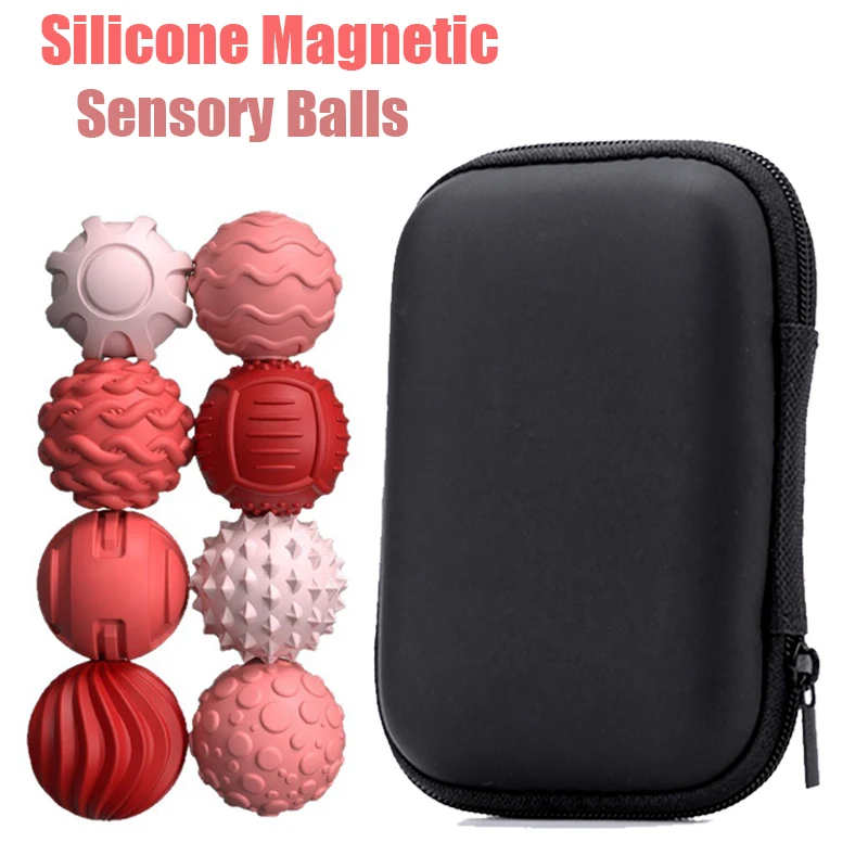 Silicone Magnetic Sensory Balls Stress Relief Toys Fidgeting Anxiety at Work For Adult Kids Autism ADHD Educational Toys Balls