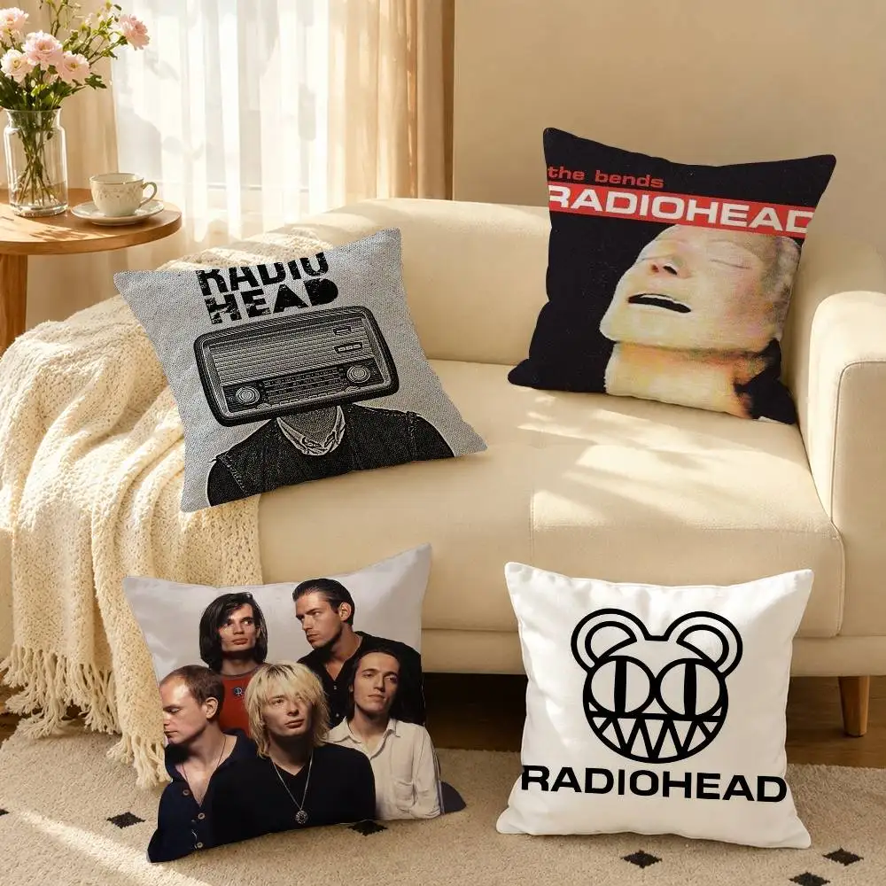 Cool R-Radiohead band Square Double-Sided printed Pillow Case Bedroom Bedside Pillow Sofa Cushion Cover