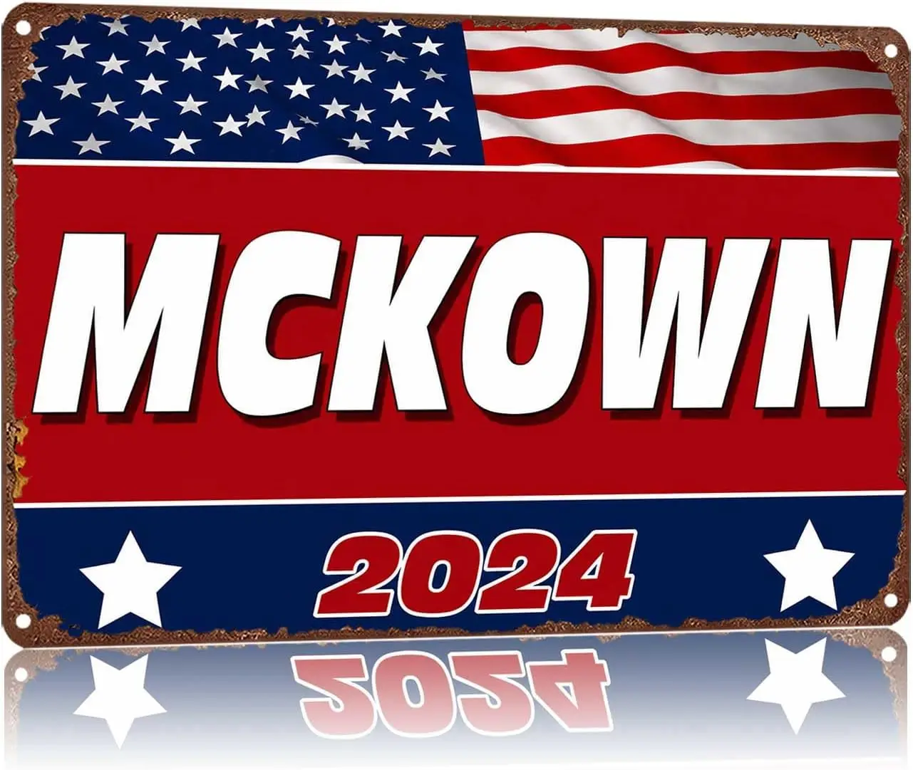 Metal Sign 2024 US Election Patriotic American Flag Wall Decor | Classic  ,Retro,Waterproof Aluminum,Funny,UV-printing,Easy To I