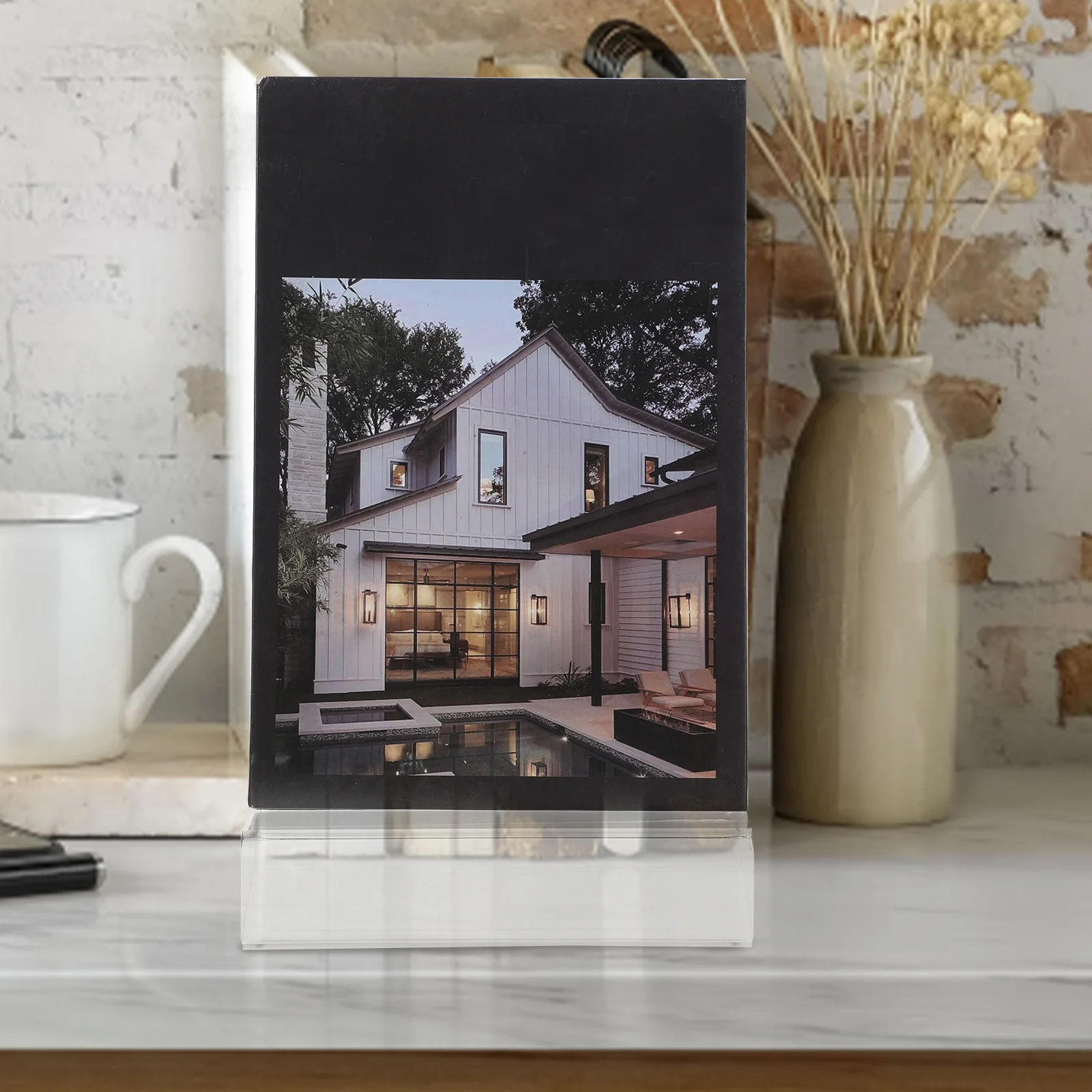 

Acrylic Book Display Rack Transparent Holder for File Storage Book For Display Desktop Use Long Lasting Stable Structure