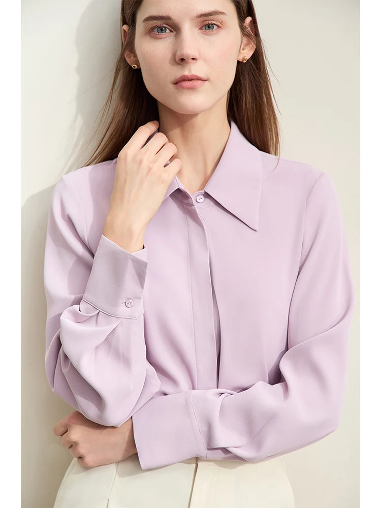 Amii Minimalism 2024 Women\'s Elegant Blouse Autumn New Lapel Half Cardigan Loose Shirts and Blouses Trendy Casual Tops 12443068