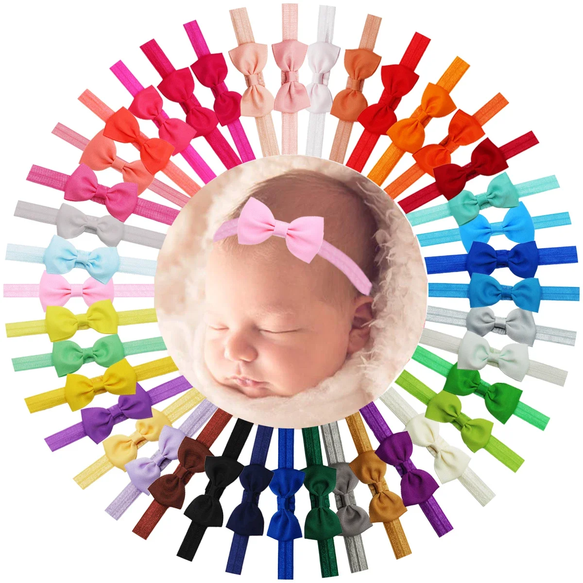 10Pcs Baby Headbands 2.75Inch Bows Hairbands Hair Bow Elastics Accessories for Baby Girls Newborn Infants Toddlers