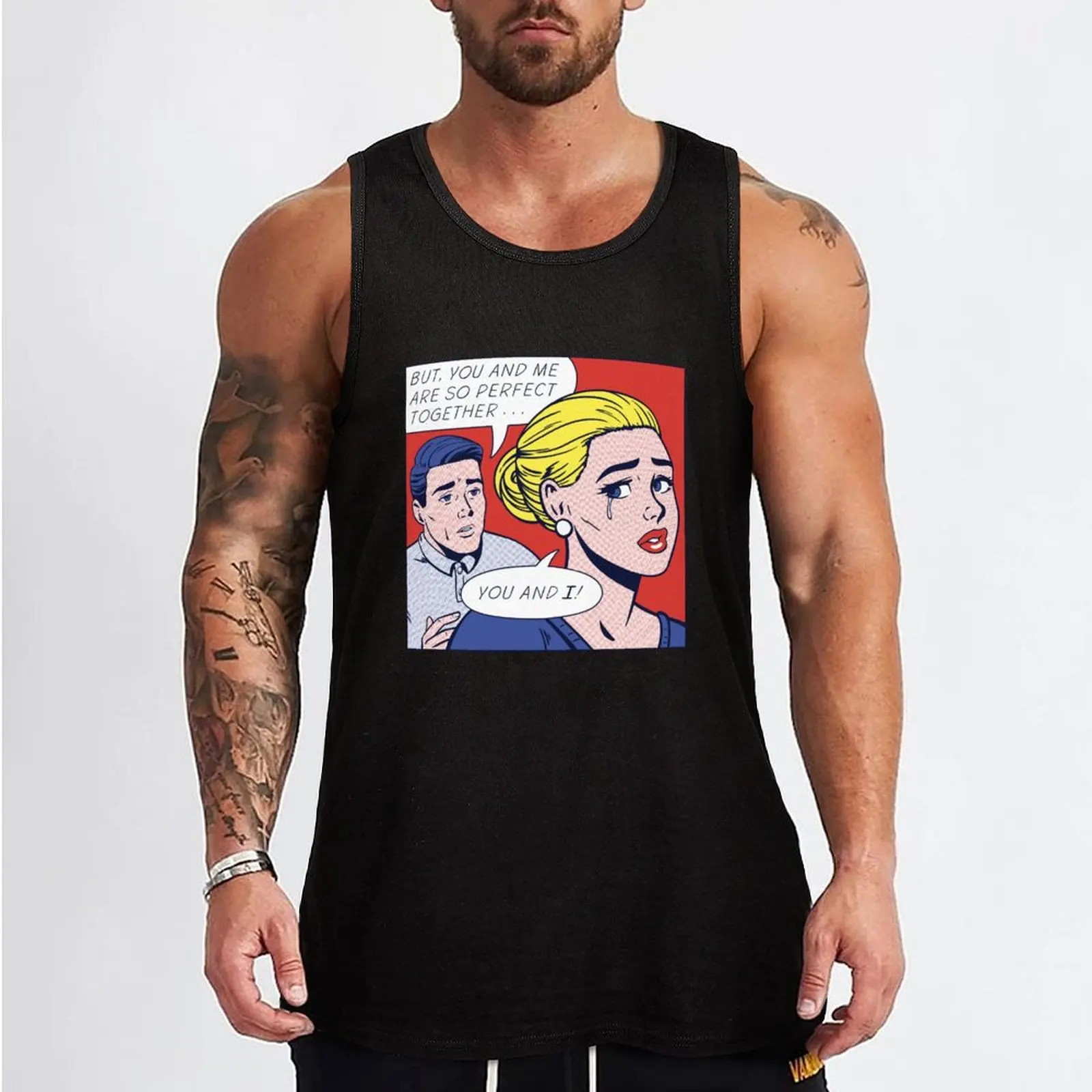 You and Popart Tank Top gym t-shirts man gym shirts Bodybuilding clothing man