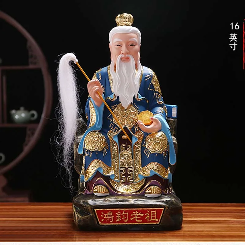 GOOD Asia HOME SHOP Patron saint Taoism ancestor HONG JUN LAO ZU Color God statue efficacious bless safety healthy large