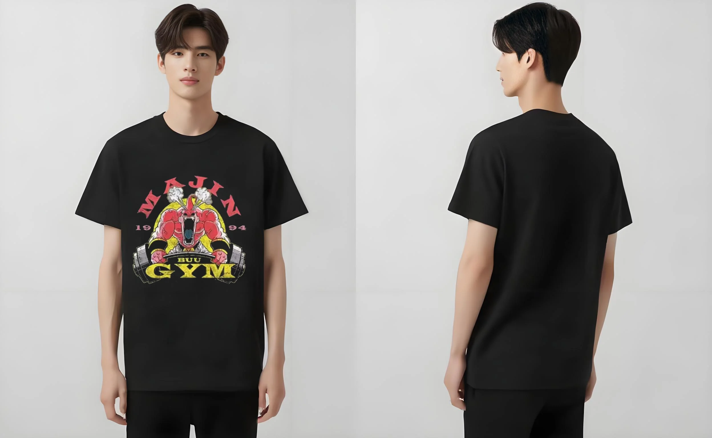 

Новинка 2025, футболка с принтом MAJIN BUU GYM 1994, черная футболка с короткими рукавами в стиле аниме для фитнеса, унисекс, повседневная уличная одежда, хлопковый топ