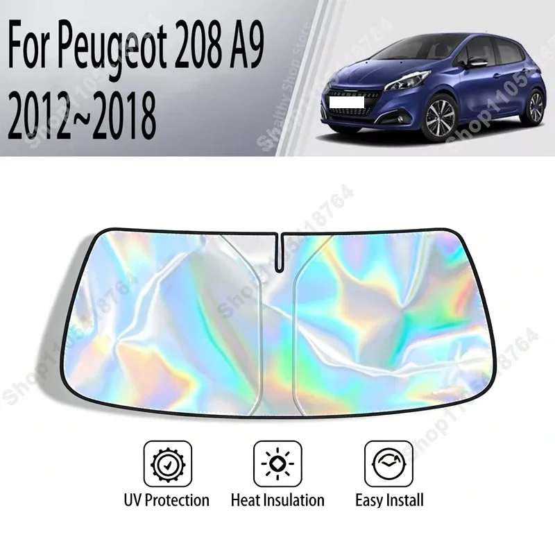 

For Peugeot 208 A9 2012-2018 Sunshade Cover Car Windshield SunShades Sun UV Protector Cover Car Front Windscreen Cover