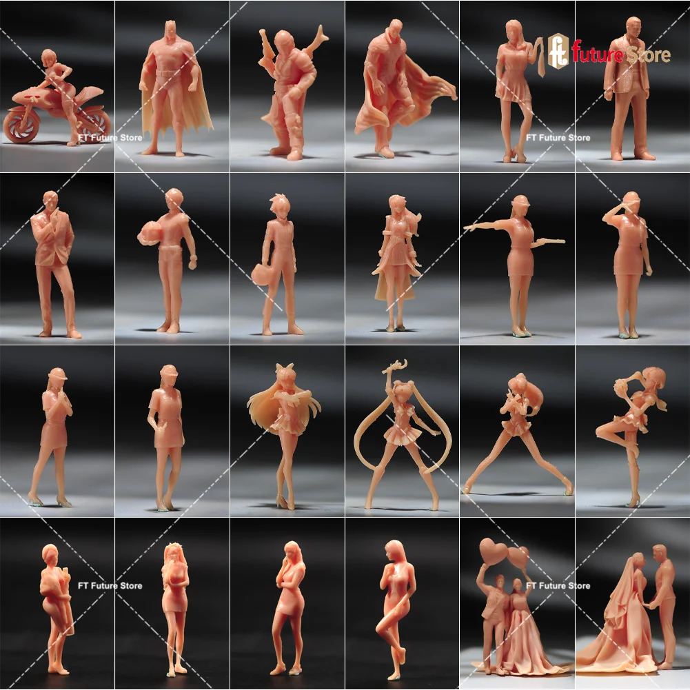 DIY 블라인드 박스 5/10개/세트 1/64 1/87 1/43 페인팅 미니어처 피규어 남성 여성 미니 인형 장면 소품 모델 자동차 장식용