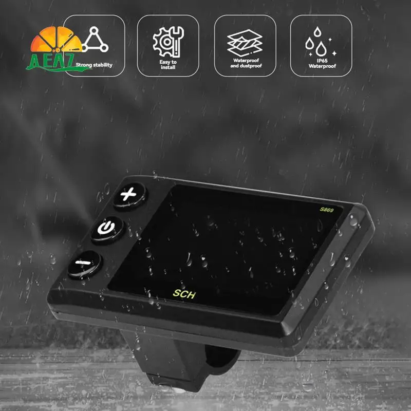AEA7-S869 Electric Bicycle LCD Display 24V-72V Electric Scooter LCD Color Meter For Mountain Bike LCD Meter Waterproof 5PIN