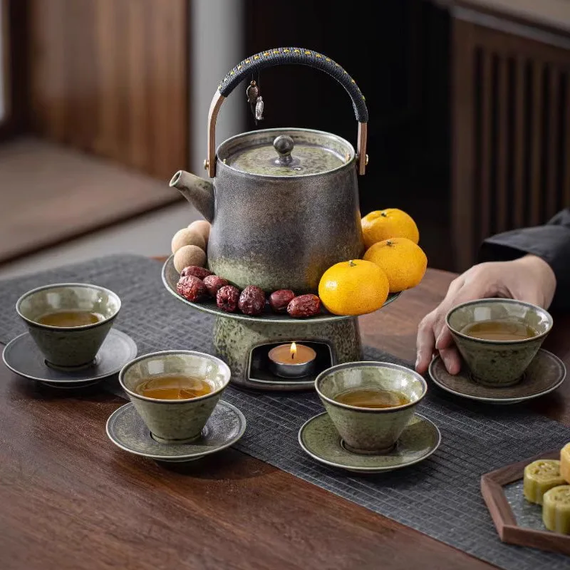 Tea Brewing Set for Home Use, Ceramic Teapot and Tea Cups, National Trend Gift