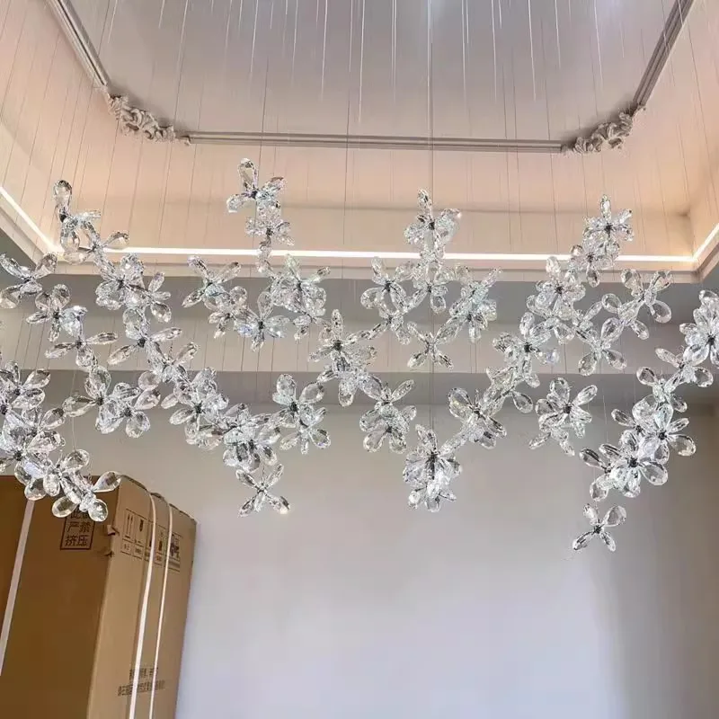 غرفة طعام، كريستال، ثريا، فاخرة خفيفة، حديثة، زهرة، مصباح إبداعي، إحساس عالي، غرفة معيشة، طراز إيطالي