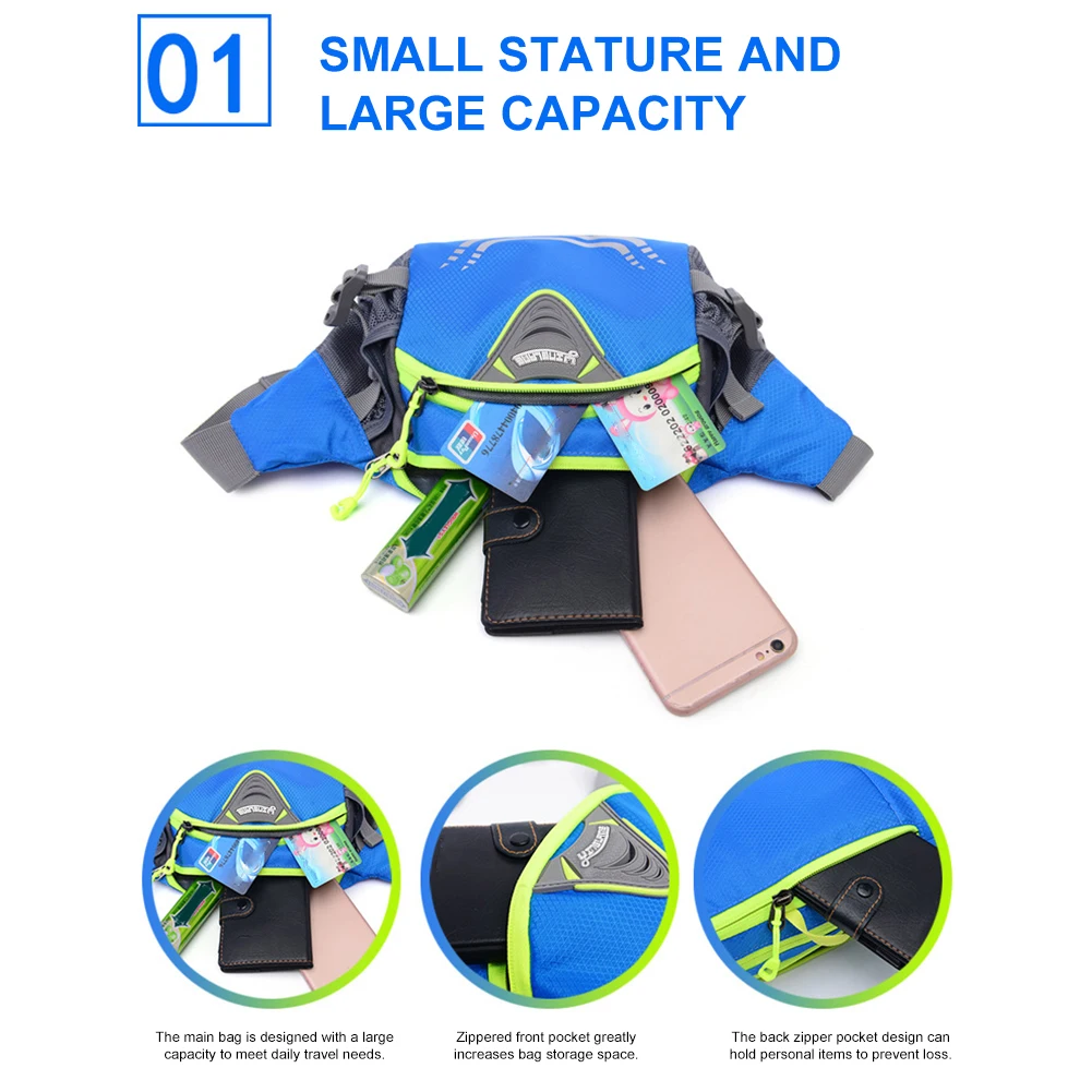 حقيبة تخزين نايلون للجري ، حزمة الخصر ، حزمة الخصر ، المحمولة ، مرنة ، تنفس ، عالية السعة ، الملحقات الرياضية ، خفيفة الوزن ، النايلون #5