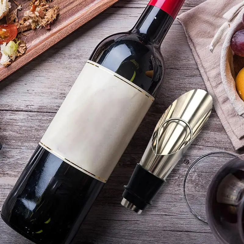 Versatore per beccuccio per vino 2 pezzi 2 In 1 versatore per vino arresto per vino versare beccuccio dischi versatore per vino In acciaio inossidabile tappi per vino riutilizzabili