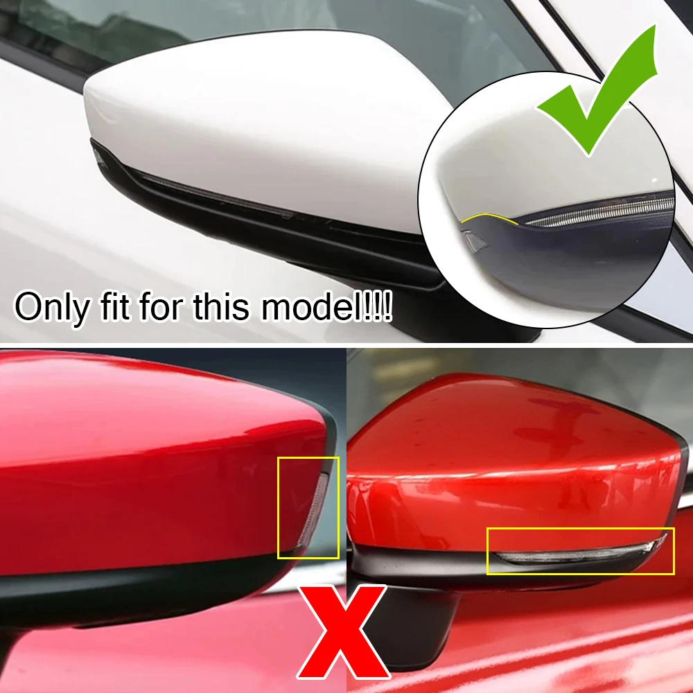 For Mazda 3 Axela 2019 2020 2021 2022 2023 Car Rearview Side Mirror Cover Wing Cap Exterior Door Housing Trim Adhesive Sticker