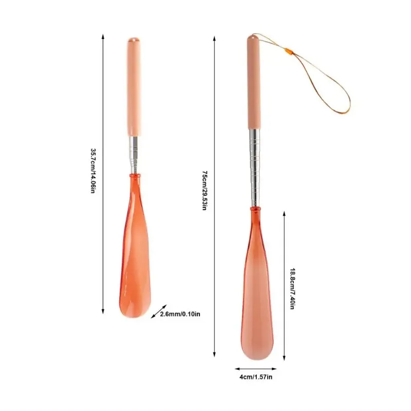 Long Handle Adjustable Shoehorn | Stainless Steel Telescopic Rod | Effortless Slip-On Helper for Elderly, Men & Women