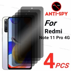 2/4PCS Privacy Screen Protector For Xiaomi Redmi Note 11 Pro 4G Anti-Spy Tempered Glass For Xiaomi Redmi Note 11 Pro 4G Glass