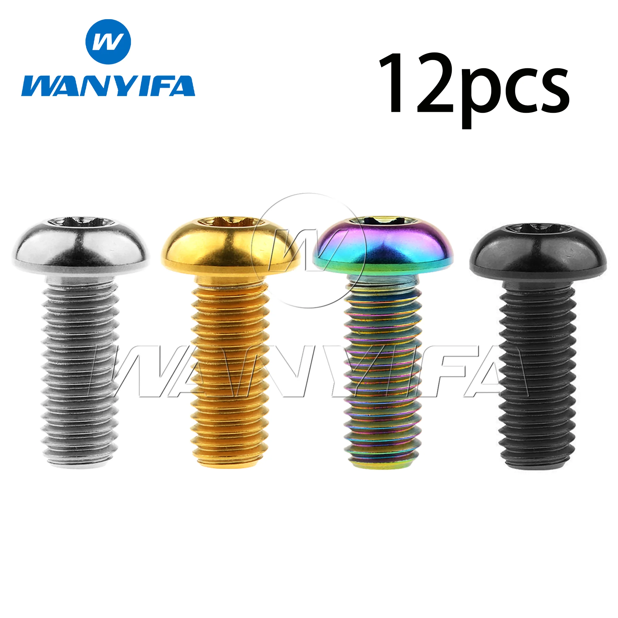 Wanyifa Titanium Alloy Bolts M8x20mm Torx T40 Head Screws for Motorcycle Disc Brake Kits 12pcs
