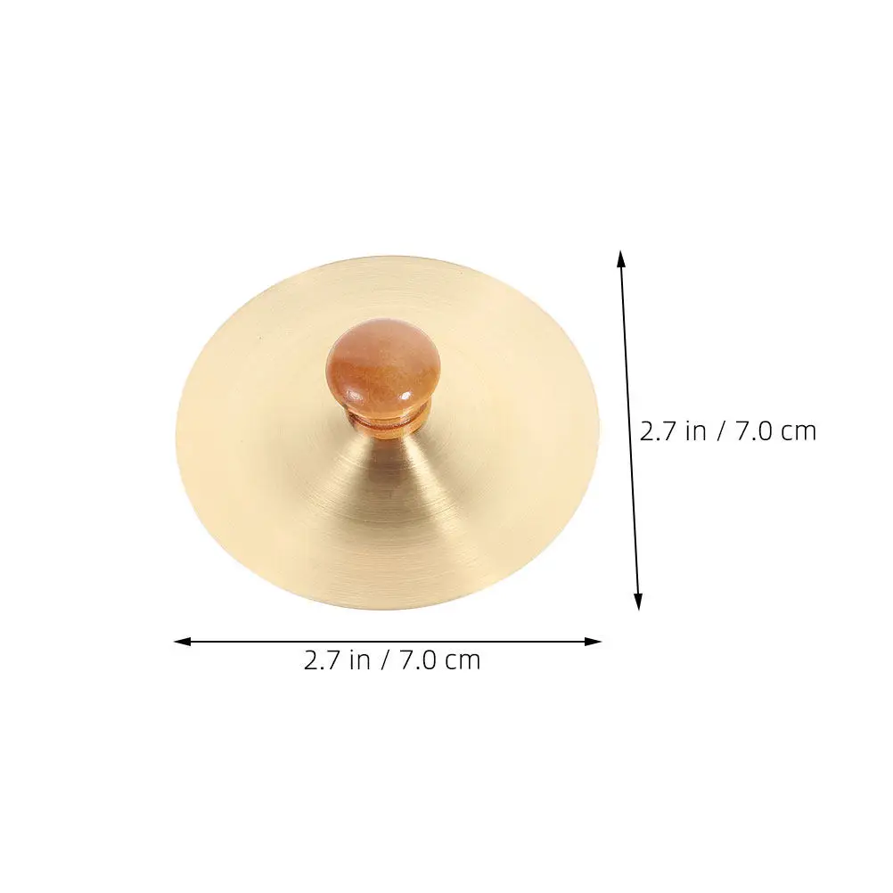1Pair 7Cm Copper Mini Cymbals Traditional Jing Cymbals Handheld Rhythm Percussion for Cultural Events Music Education Party