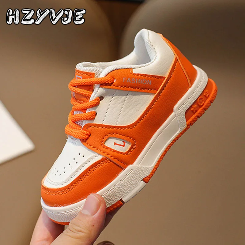 Children\'s Casual Sports Shoes Autumn New Boys Fashion Contrasting Colors High-Top Board Shoes Anti Slip Sports Basketball Shoes