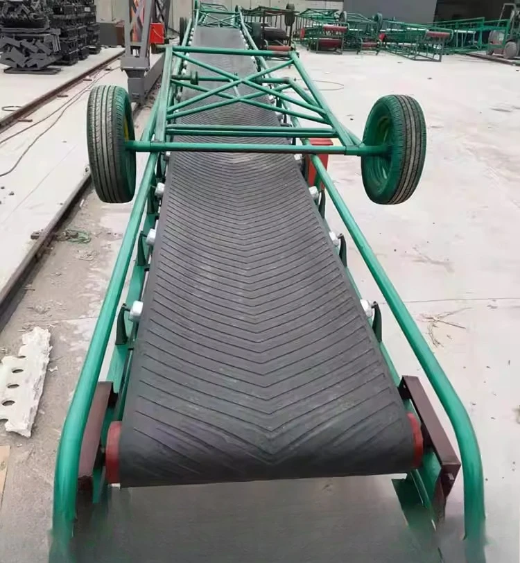 

Mobile lifting grain conveyor, transmission belt, slope climbing anti-skid belt, grain throwing machin