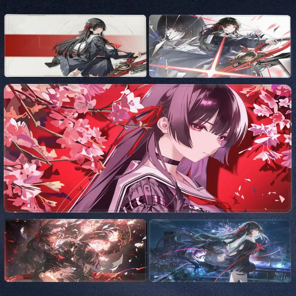 

Kawaii Chisa Mousepad Gaming Wuthering Waves Cute Anime Girl Mouse Pad Computer Desk Accessories Non-slip Rubber Keyboard Mats