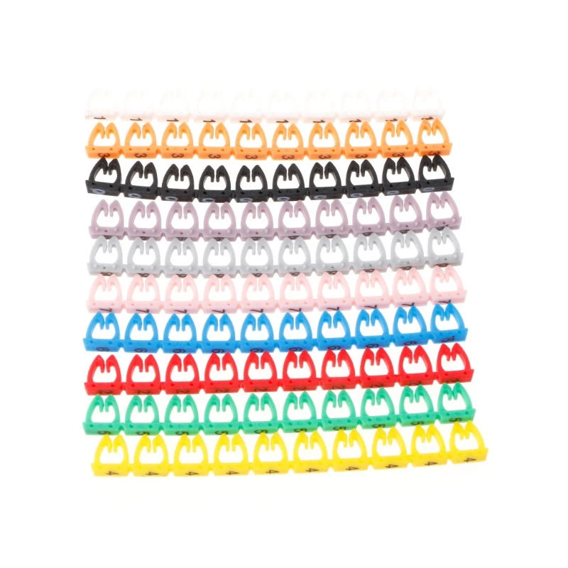 100PCS/Set Numeric Cable Label Mark Colorful Numeric Cable Label Mark For RJ45 RJ11 RJ12 Cable Dropship