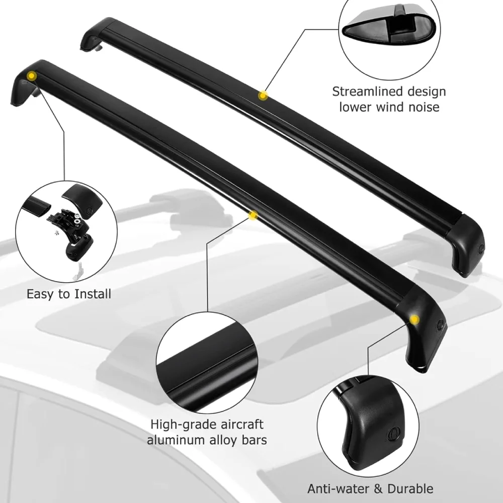 75kg Load Roof Rack Cross Bars For Tesla Model 3 Highland 2024 for Model 3 2021-2023 Aluminum Crossbars Rooftop Luggage Cargo