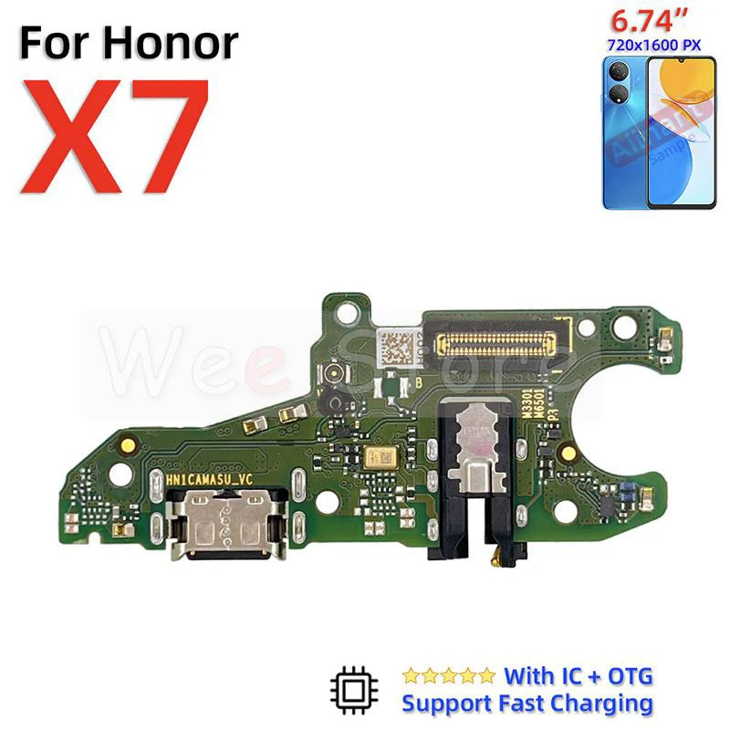 USB Sub Board Dock Mic Charger Connector Charging Port Flex Cable For Huawei Honor View 20 Lite Pro 20i 20s X7 X8 X9 Phone Parts