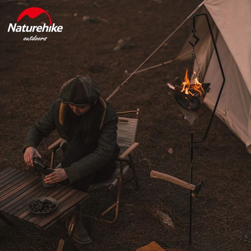 Imagem -05 - Naturehike Triangular Burning Platform Acampamento ao ar Livre Churrasqueira Ultraleve de Aço Inoxidável Piquenique Aquecimento Atmosférico Fogão Pendurado