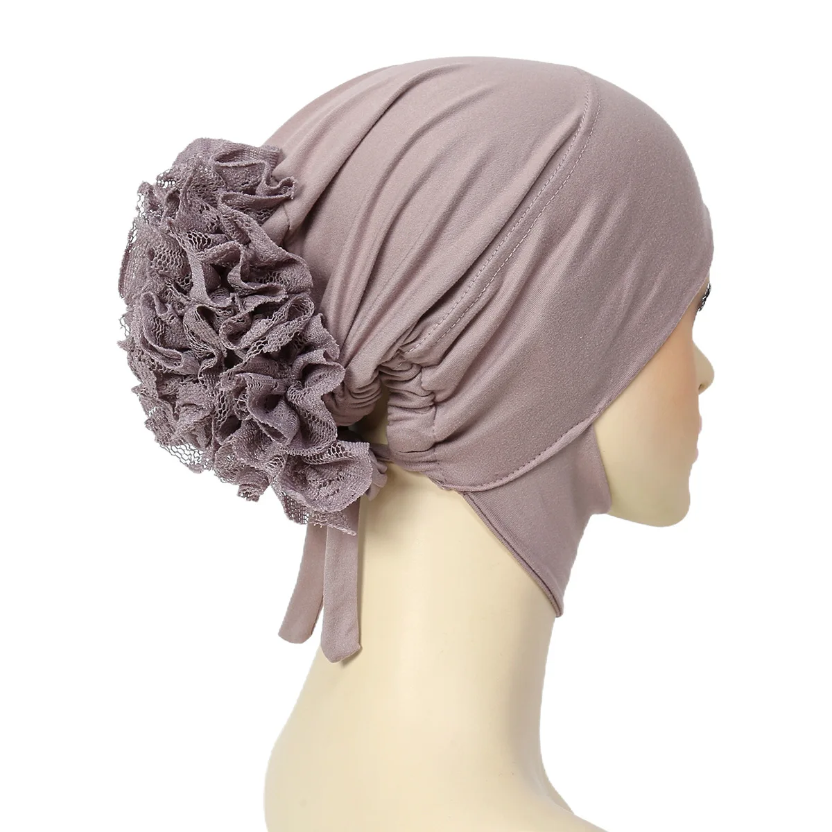 New Underscarf Women Hijab Turban Flower Elastic Hair Loss Hat Beanies Muslim Headscarf Chemo Cap Bonnet Headwear Turbante Mujer