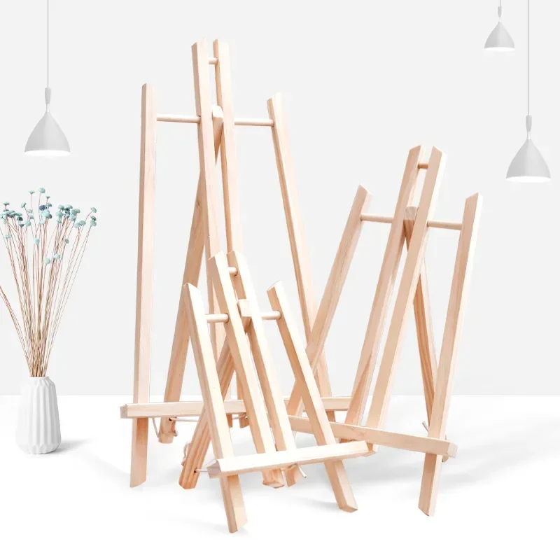 Painting Easel Shelf Classroom Students Artist Exhibition Art Craft Wooden Display Stand Holder DIY Arts Photo Cards Displaying