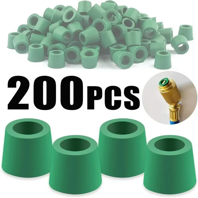 Nowa zielona klimatyzacja 1/4 '' wąż do ładowania 1/4 '' uszczelka zaworu zestaw naprawczy uszczelek kolektora wymiana akcesoria samochodowe 200/50 sztuk