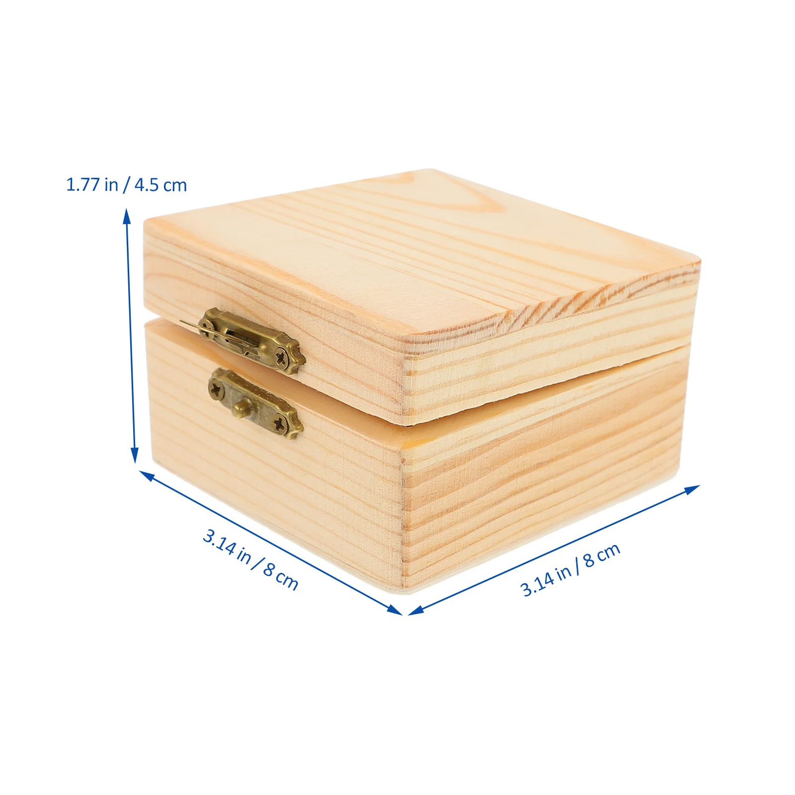2 قطعة صندوق تخزين خشبي مع قفل غطاء صندوق هدايا خشبي صغير لتغليف المجوهرات الحرفية حاوية ديكور