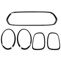5pcs Gloss Black Headlight Taillight Grille Surround Cover Trims Replacement for Mini Cooper F55 F56 F57 One Cooper S JCW 2014+