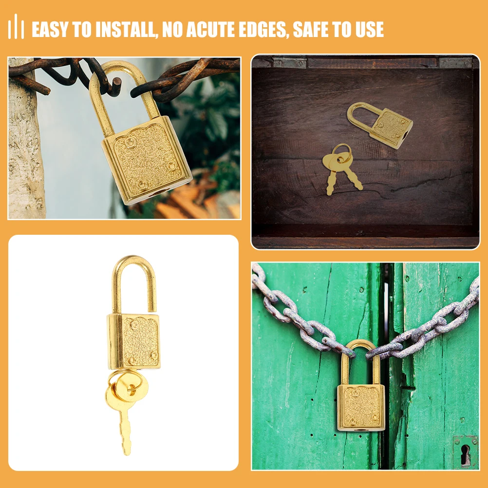 

3 Set Treasure Box Game Props Small Latch Lock Drawer Decorative Padlock with Key