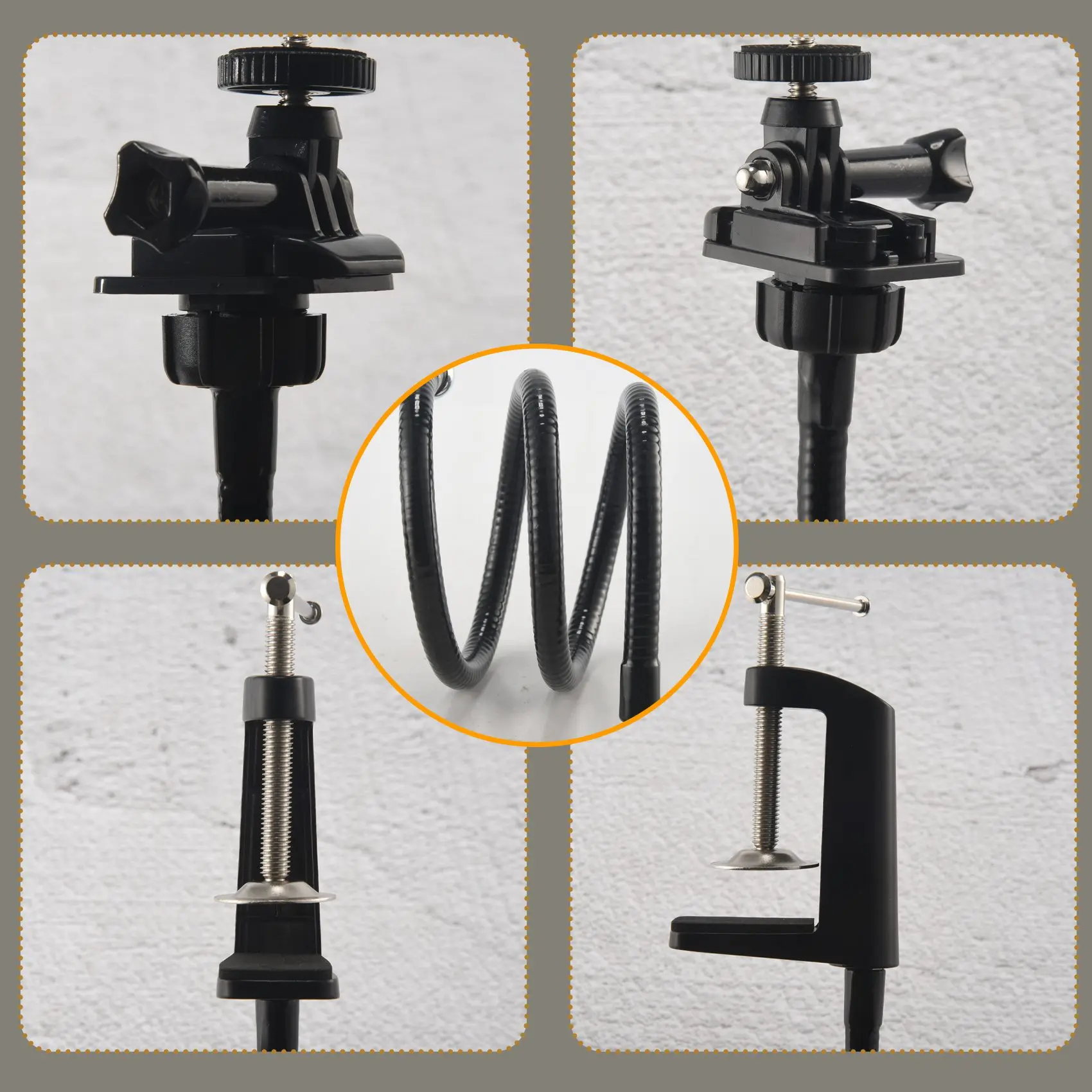 ขาตั้งเว็บแคม,อัพเกรดขาตั้งเว็บแคมยืดหยุ่น GOOSENECK ARM และ CLAMP,ชุดสําหรับเว็บแคม C920,C922,C930